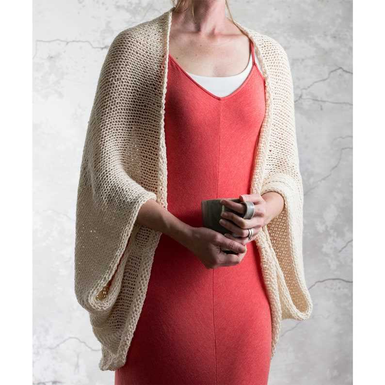 Knit cocoon shrug pattern