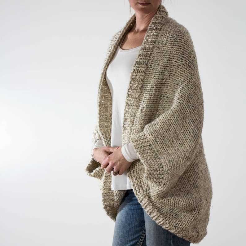 Knit cocoon shrug pattern