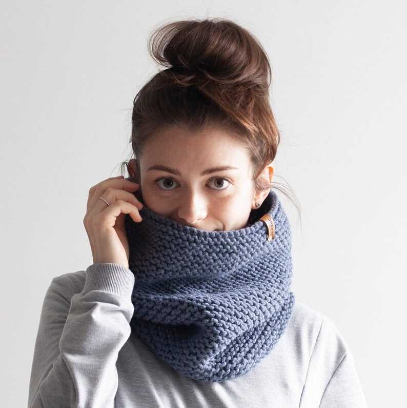 Knit cowl neck scarf pattern