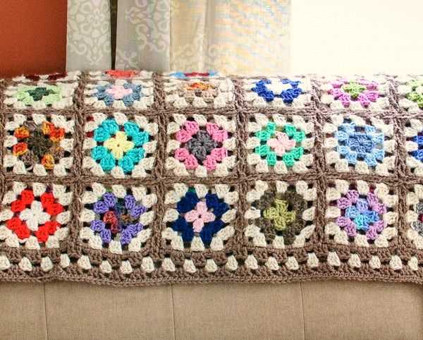 Knit granny square blanket pattern