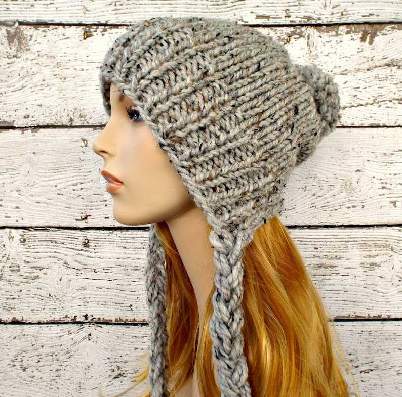 Knit hat with ears pattern free