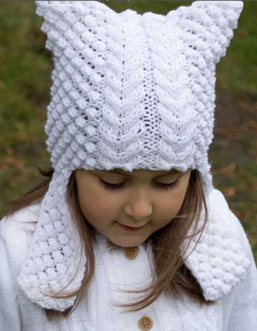 Knit hat with ears pattern free