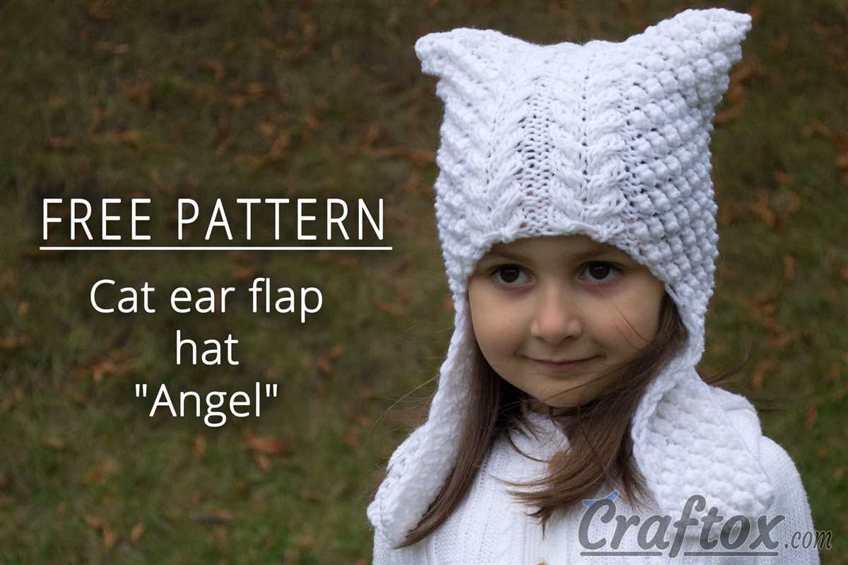 Knit hat with ears pattern free