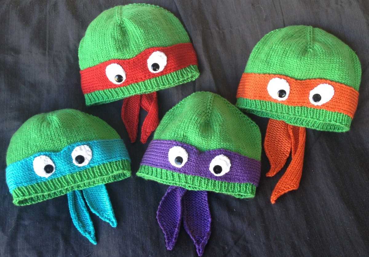 Knit ninja turtle hat pattern