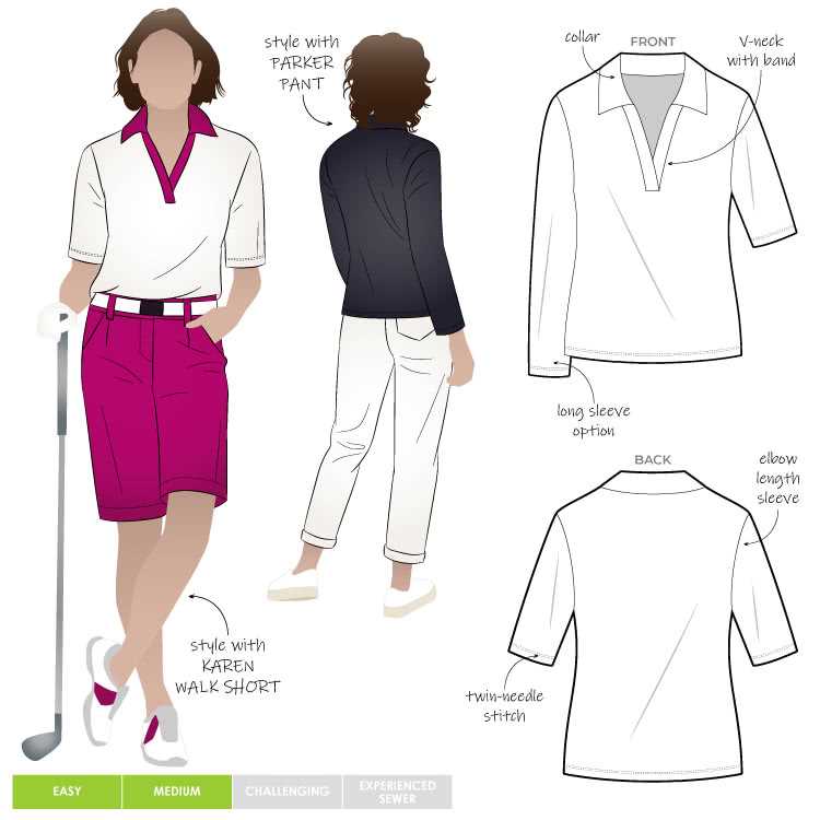 Knit polo shirt pattern