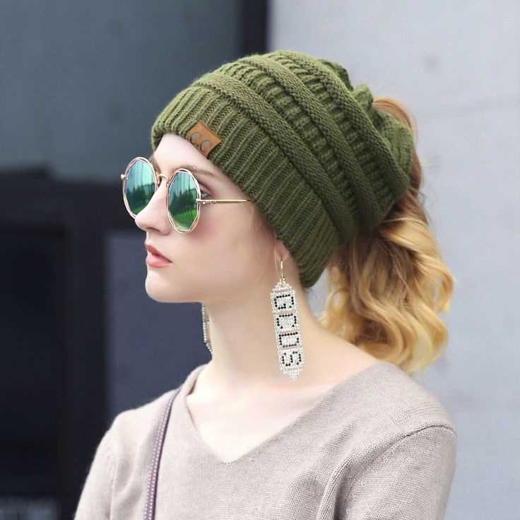 Knit ponytail beanie pattern