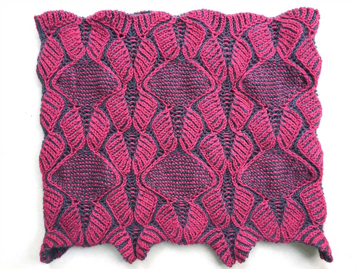 Knit scarf two color pattern