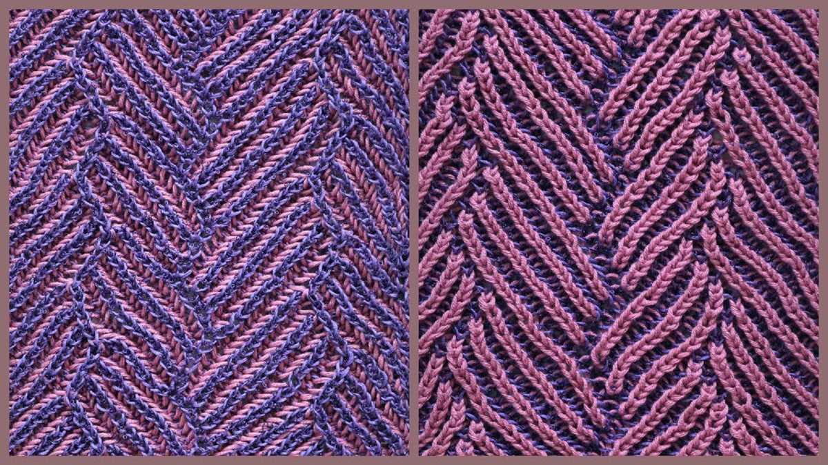 Knit scarf two color pattern