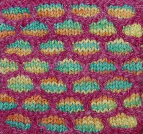 Knit stitch patterns for variegated yarn