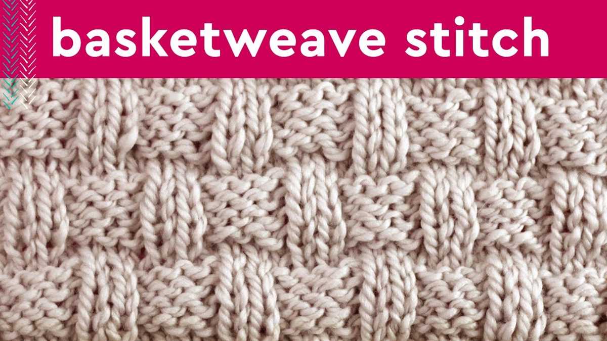 Knit basket weave stitch pattern