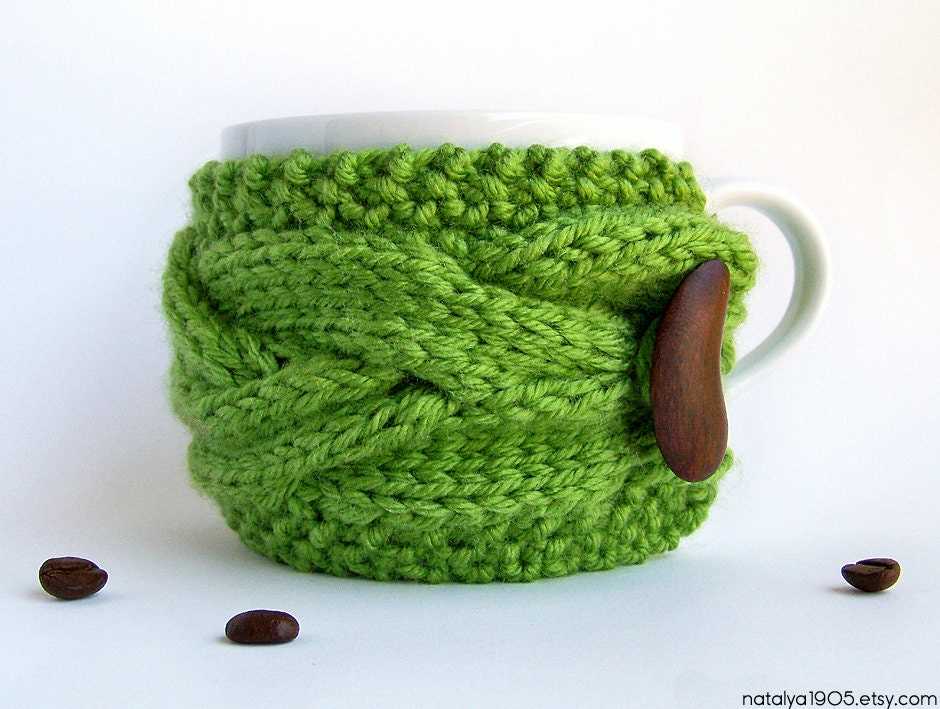 Knit coffee cozy pattern
