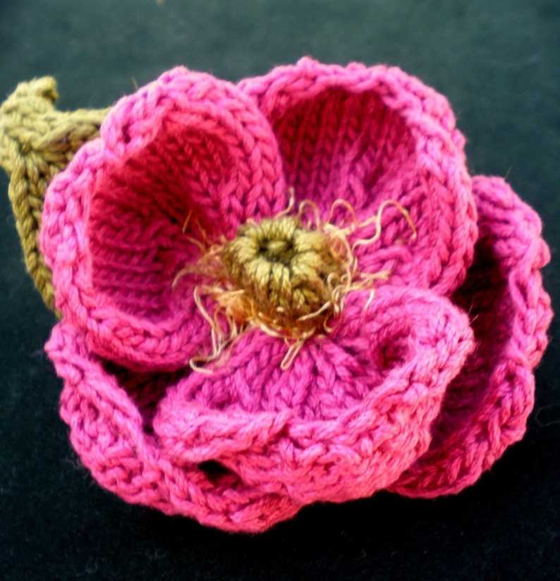 Knit flower pattern free
