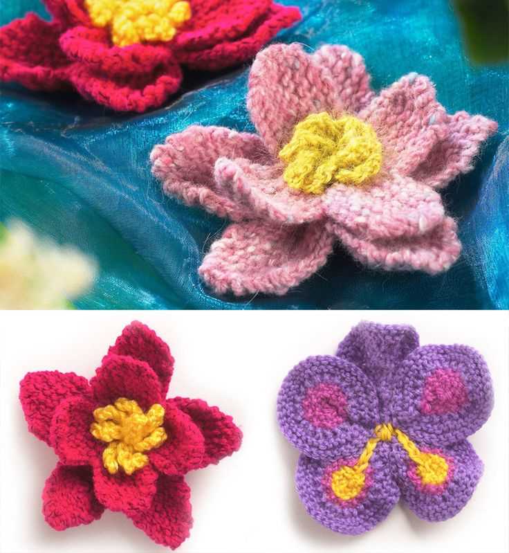 Knit flowers free patterns