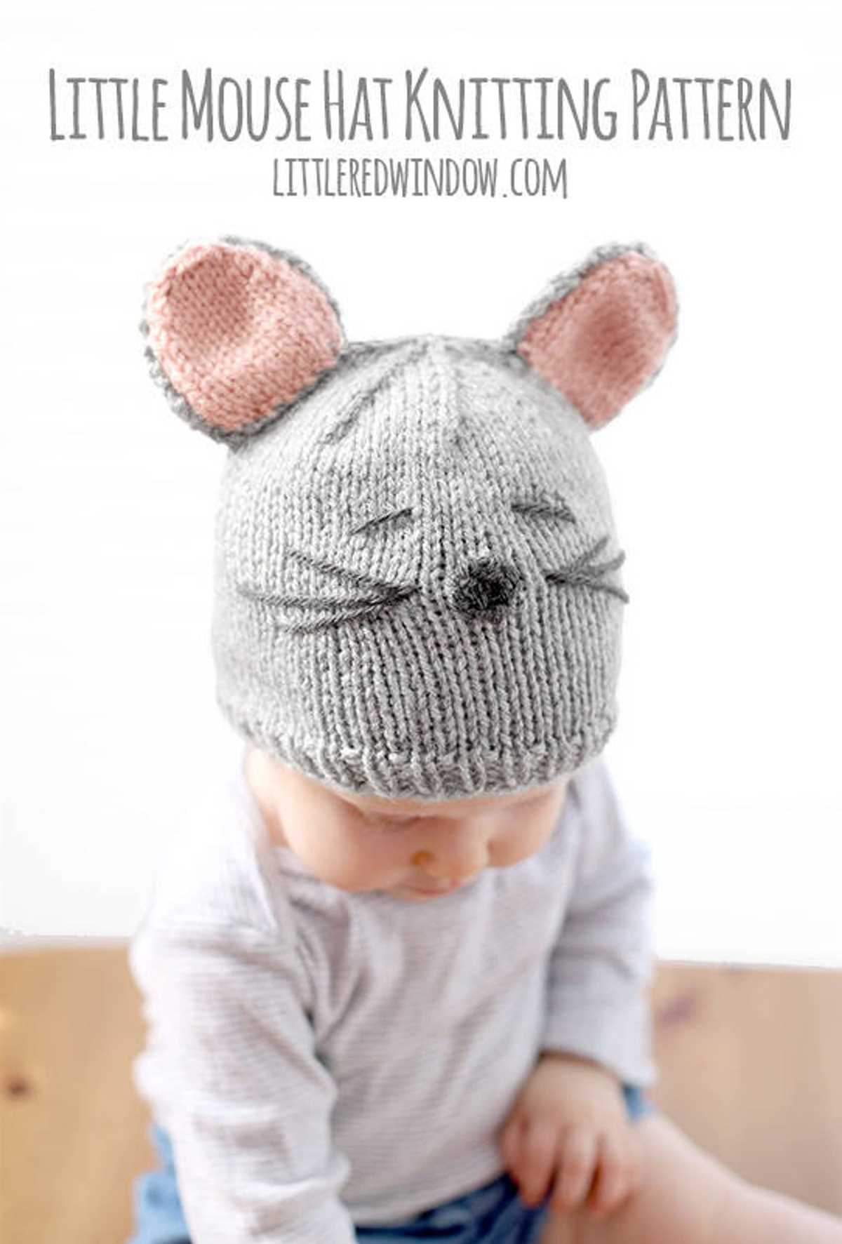 Knit hat with ears pattern free
