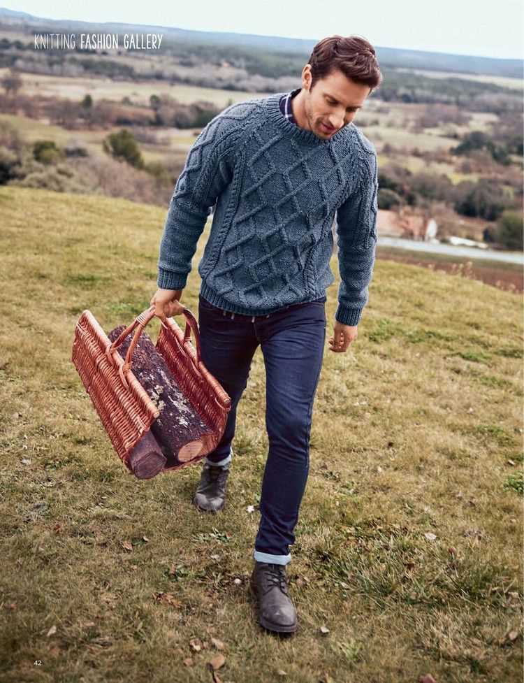 Knit pattern sweater mens