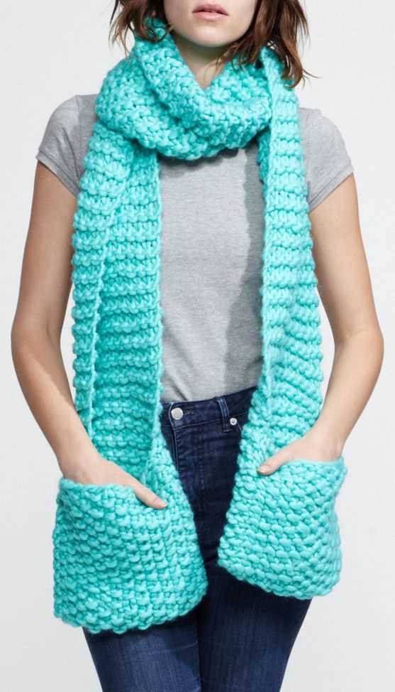 Knit scarf with pockets pattern