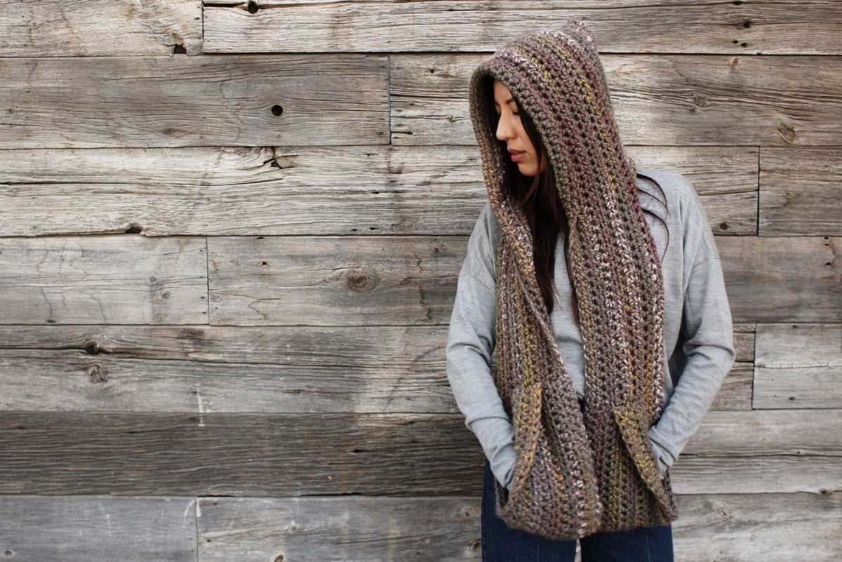 Knit scarf with pockets pattern