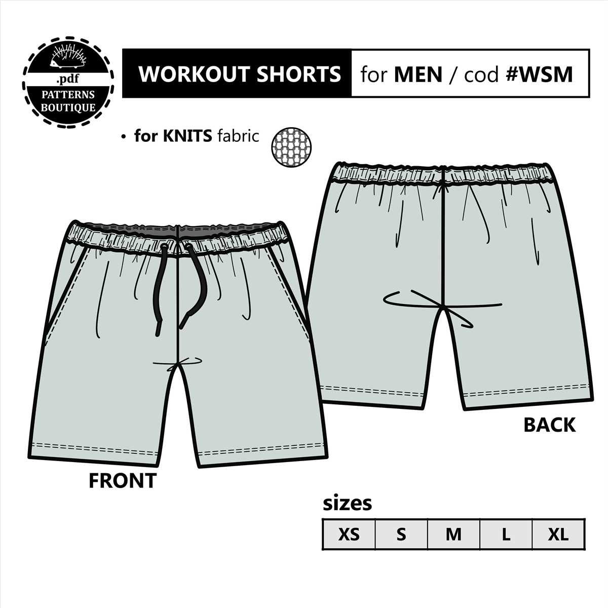 Knit shorts sewing pattern