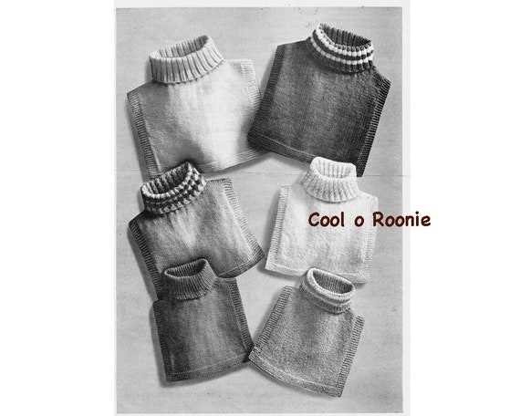 Knit turtleneck dickey pattern