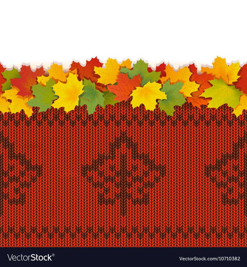Knitted autumn leaves pattern