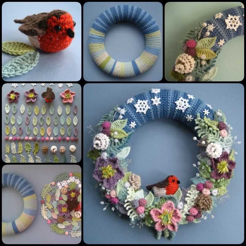 Knitted christmas wreath free pattern