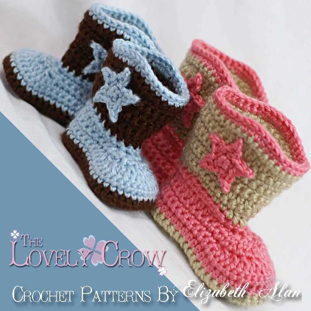 Knitted cowboy booties pattern free