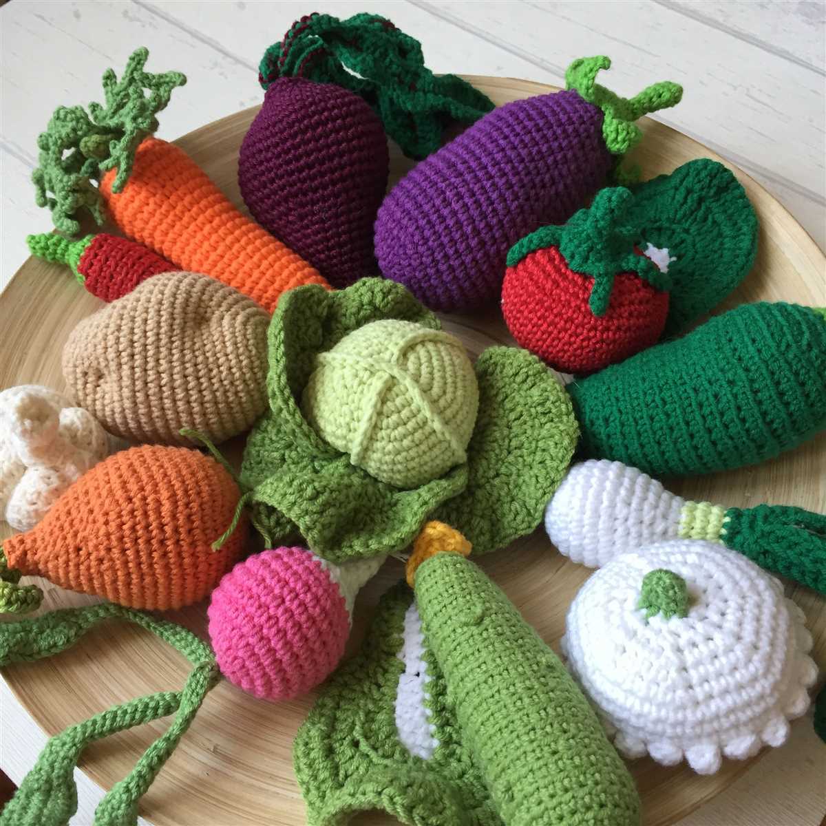 Knitted fruit and veg patterns