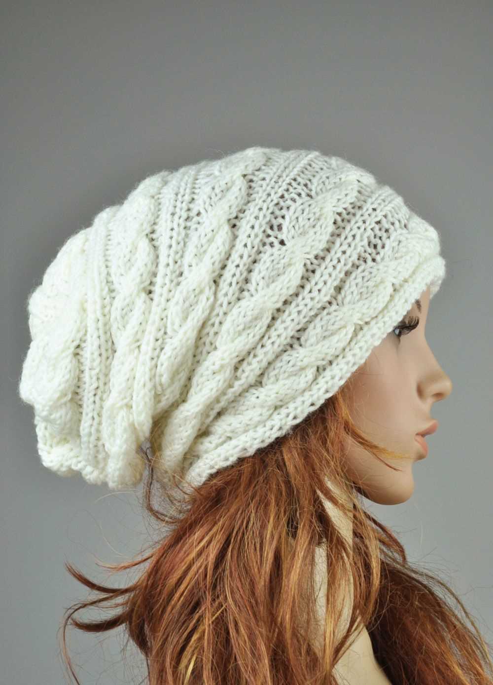 Knitted hair hat pattern
