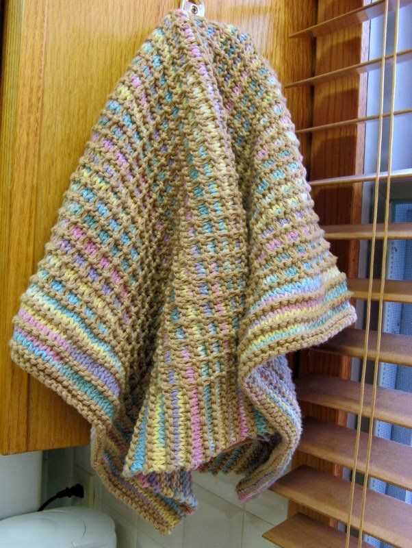 Knitted hanging dish towel pattern