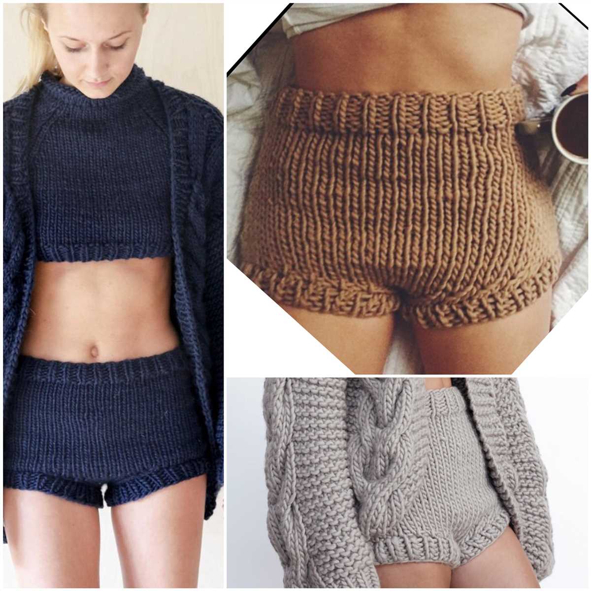 Knitted mens shorts pattern