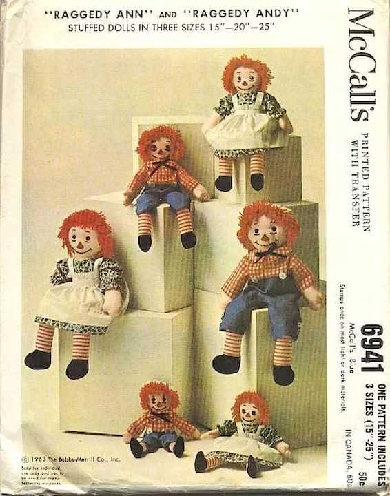 Knitted raggedy ann doll pattern