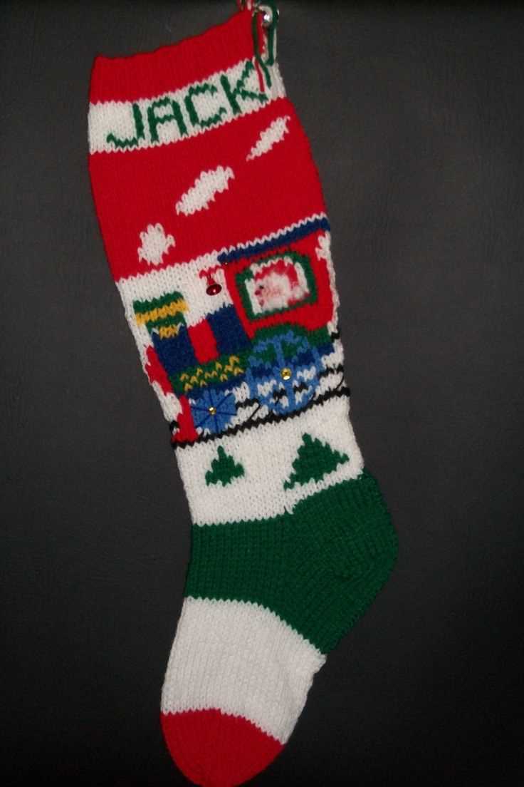 Knitted santa christmas stocking pattern