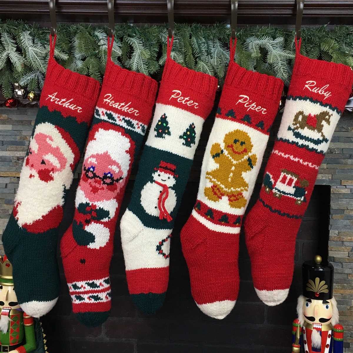 Knitted santa christmas stocking pattern