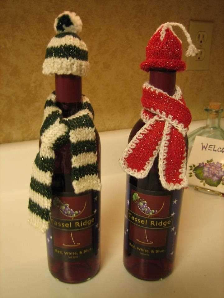 Knitted santa wine bottle cover pattern