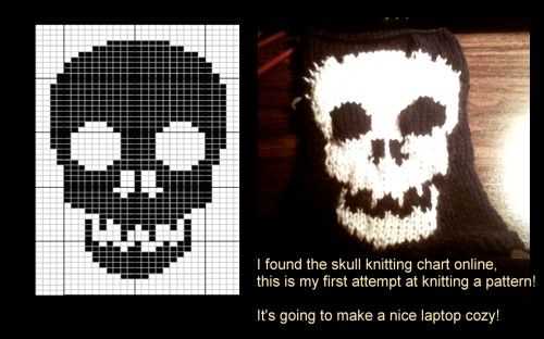 Knitted skull blanket pattern