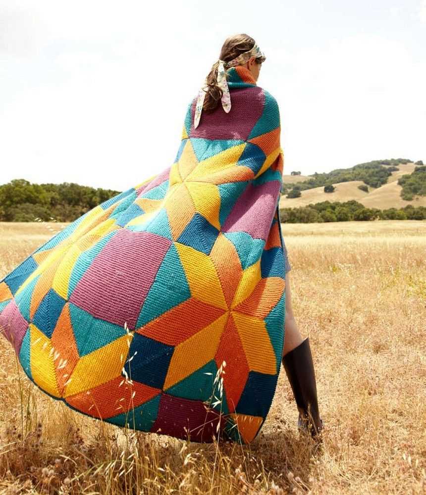 Knitted star blanket pattern