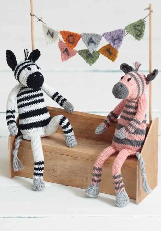Knitted zebra toy pattern