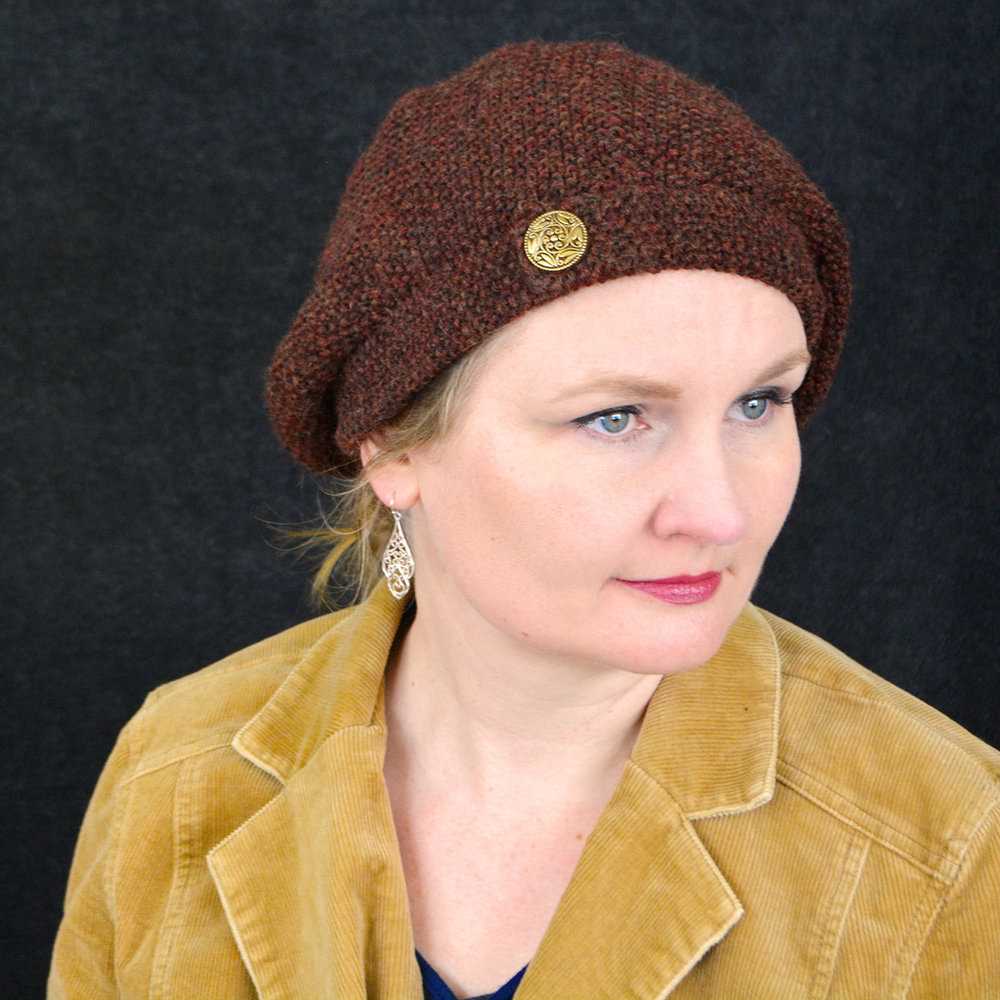 Knitted beret pattern straight needles