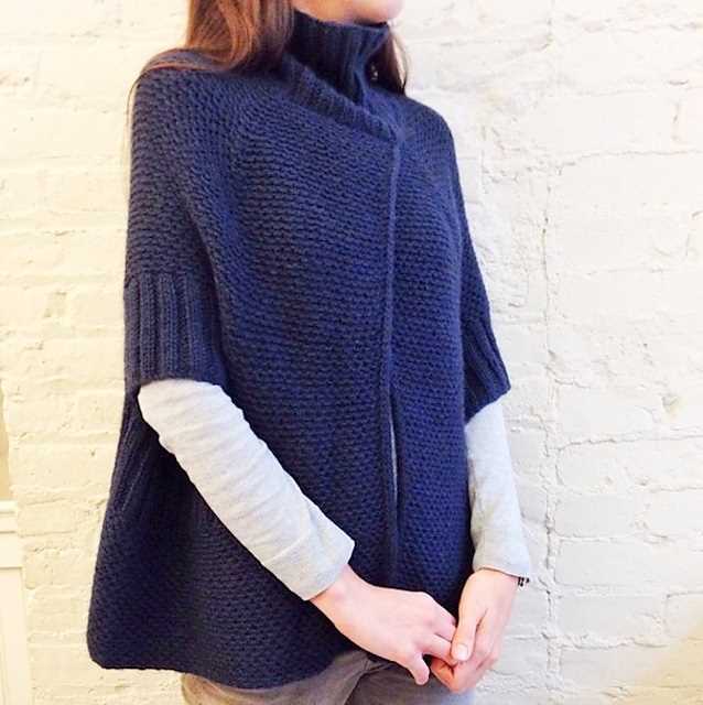 Knitted cape pattern with arm holes