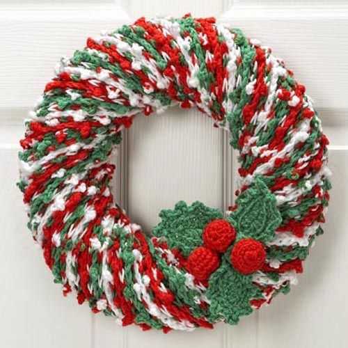 Knitted christmas wreath free pattern