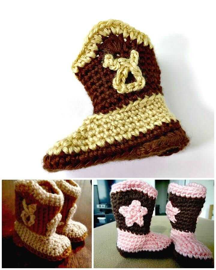 Knitted cowboy booties pattern free