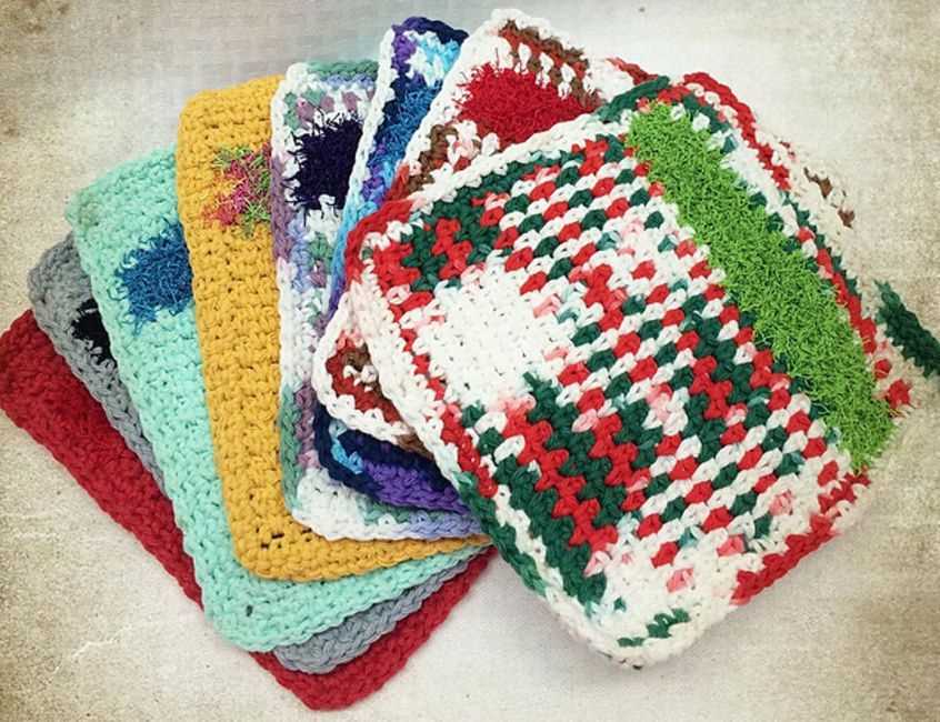 Knitted dish rag pattern