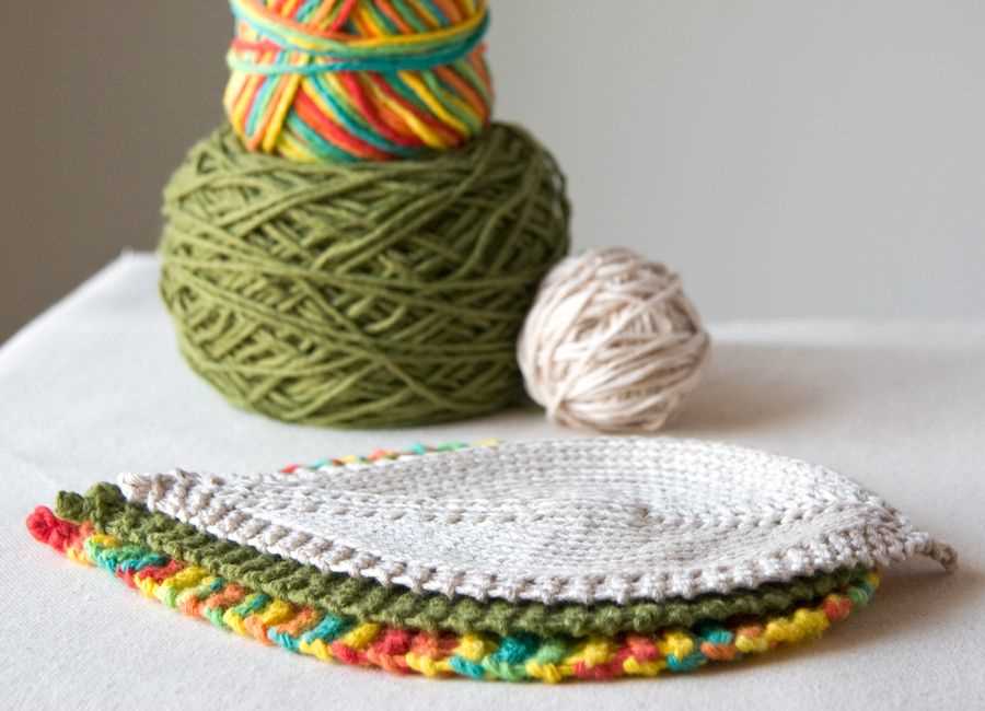 Knitted dishcloth patterns for variegated yarn