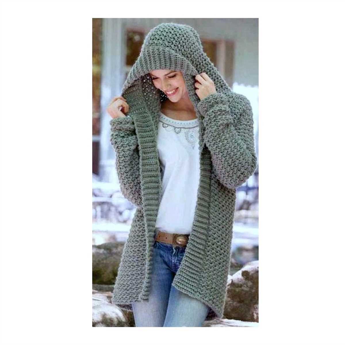 Knitted hooded cardigan pattern