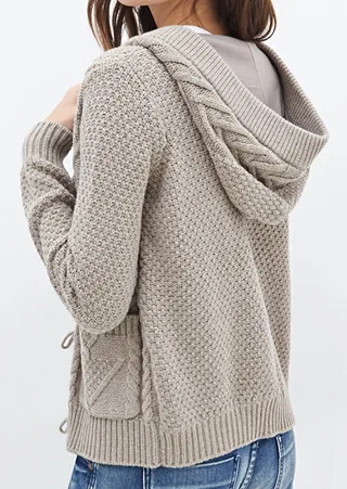 Knitted hooded cardigan pattern