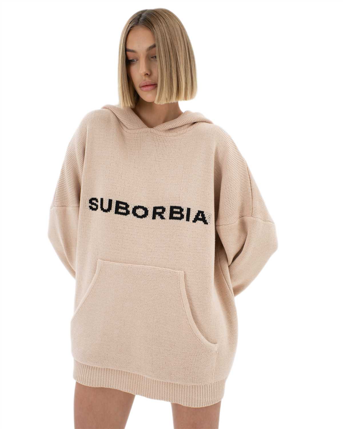 Knitted hoodie pattern women's