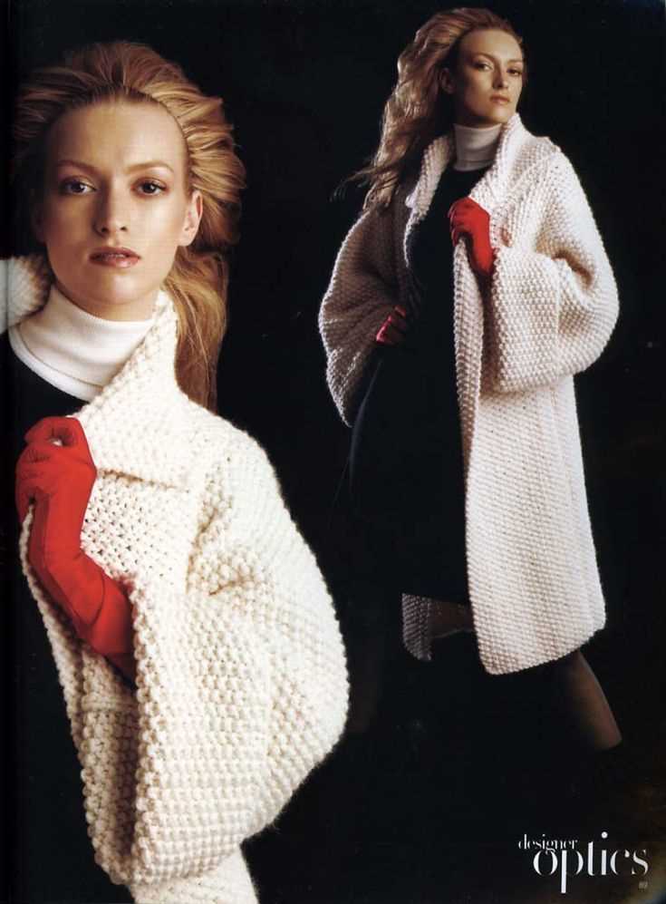 Knitted long coat pattern