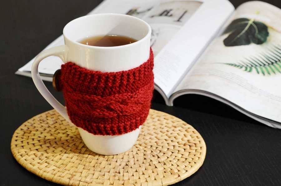 Knitted mug cosy pattern