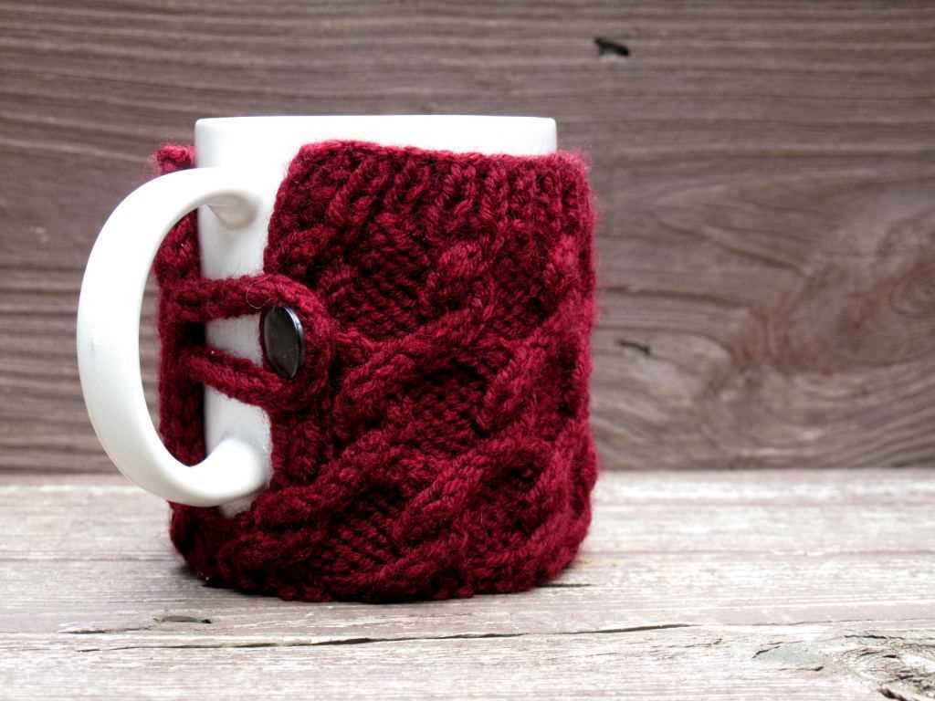 Knitted mug cozy pattern
