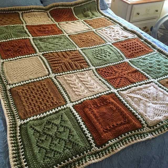 Knitted patchwork blanket patterns free